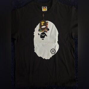 Bape Black T-Shirt with White Ape Graphic